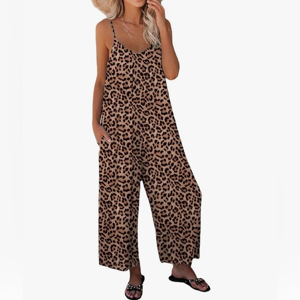 NWOT Leopard Print Cami Jumpsuit